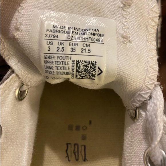 EUC Gray White Converse All-Star Shoes Sneakers Youth 3 - Picture 3 of 5